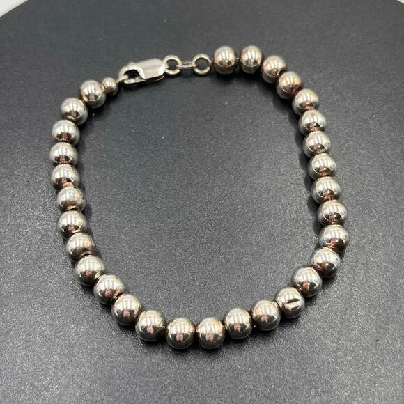 KARIZMA SPA KA 1722 Italy Sterling Silver 925 Beaded 5mm Ball Bracelet 7.5” - Picture 1 of 8